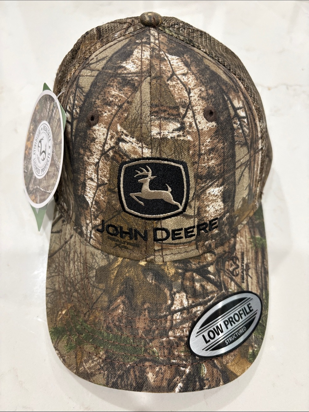 John Deere Brown & Green Camo Low Profile Baseball Cap. NWT